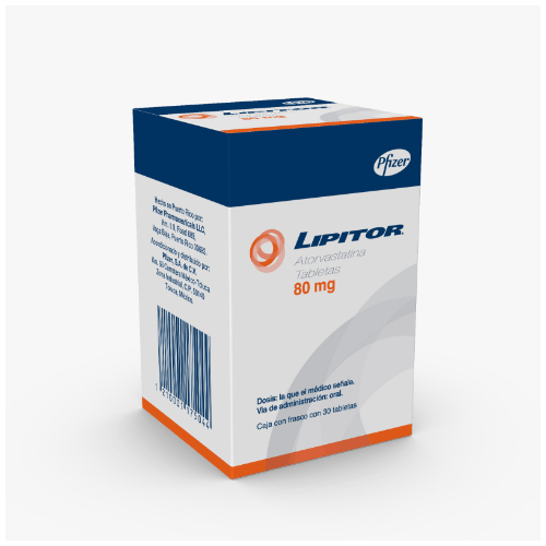 Lipitor 80Mg Con 30 Tabletas (Atorvastatina)