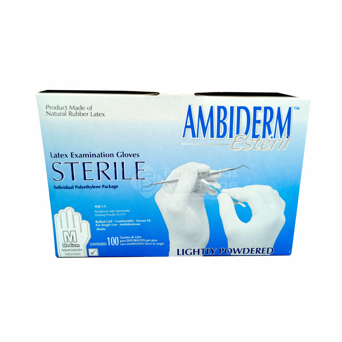 Guante Estéril Ambiderm Mediano Con 100 - WeCare Pharma