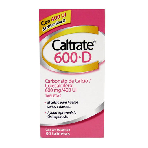 Caltrate 600+D 600Mg/400Unid Con 30 Tabletas (Carbonato De Calcio/Colecalciferol) - WeCare Pharma