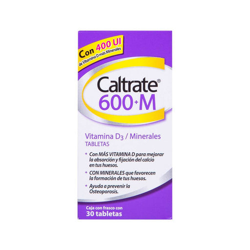 Caltrate 600+M Con 30 Tabletas (Vitamina D3/Minerales) - WeCare Pharma
