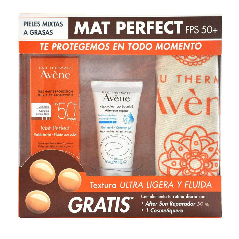 Kit Avene Mat Perfect+After Sun+Cosmetiquera - WeCare Pharma