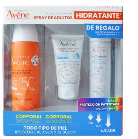 Avene Kit Bloqueador Ad Spray Fps50 +After Sun+Agua Termal 50Ml - WeCare Pharma