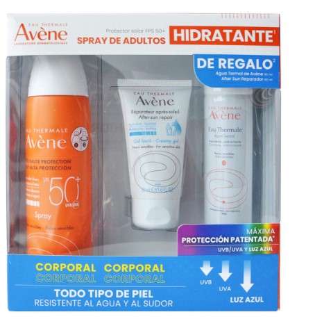 Avene Kit Bloqueador Ad Spray Fps50 +After Sun+Agua Termal 50Ml