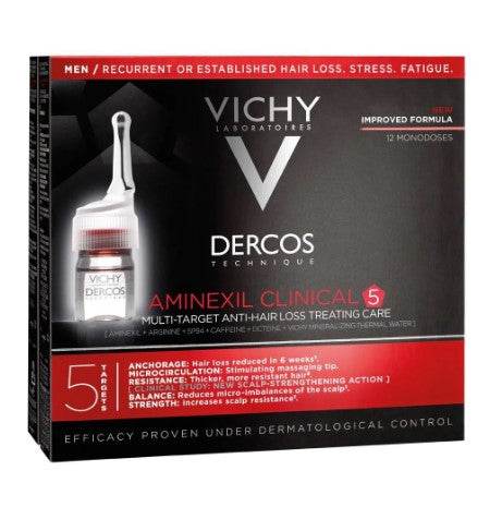 Vichy Dercos Aminexil Clinical Capilar Hombre Con 5 Ampulas - WeCare Pharma