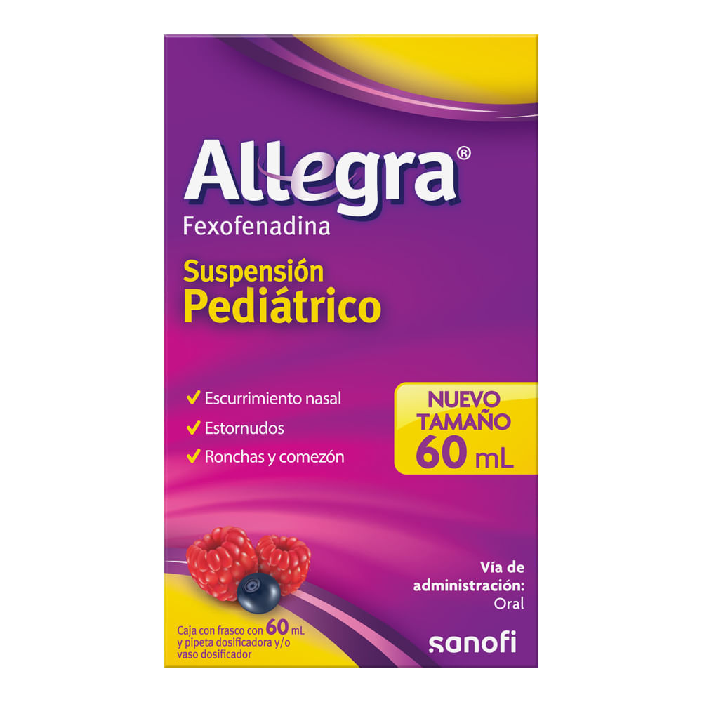 Allegra Ped Suspensión 600Mg/100Ml 60Ml (Fexofenadina)