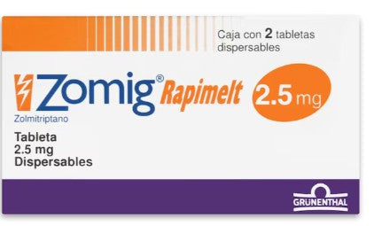 Zomig Rapimelt 2.5Mg Con 2 Tabletas (Zomitriptilano)