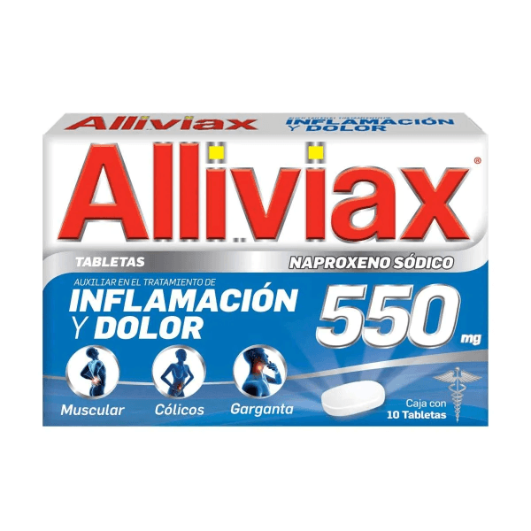 Alliviax 550Mg Con 10 Tabletas (Naproxeno)