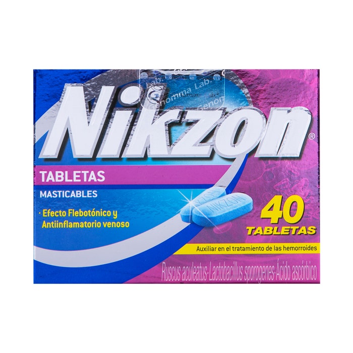 Nikzon Mast 20Mg/8.3/40Mg Con 40 Tabletas (Ruscus Aculeatus/L Sporogenes/Ac Ascorbico)