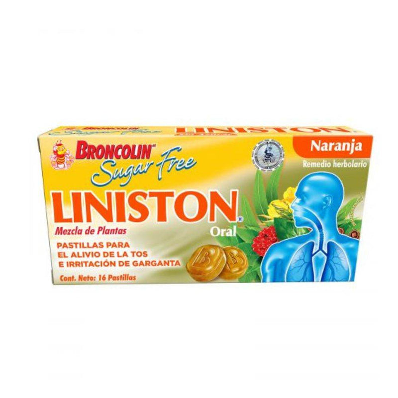 Broncolin Sugar Free Pastillas 2.2G Con 16 Naranja (Mezcla De Plantas) - WeCare Pharma