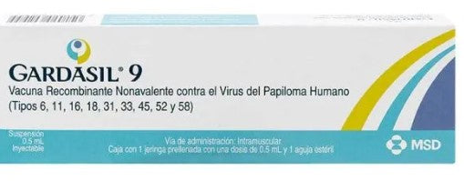 Gardasil 9 Jeringa 0.5Ml Con 1 (Vacuna Papiloma Nonavalente)