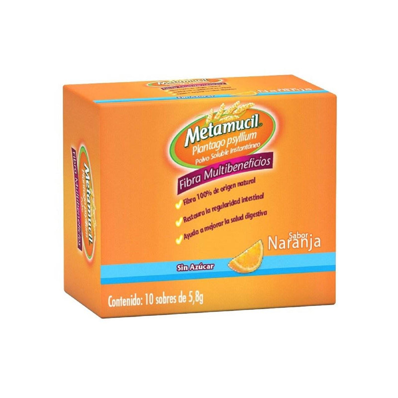 Metamucil Sobre 5.8Mg Con 10 Naranja (Plantago Psyllium) - WeCare Pharma