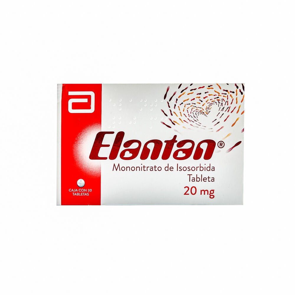 Elantan 20Mg Con 30 Tabletas (Mononitrato De Isosorbida)