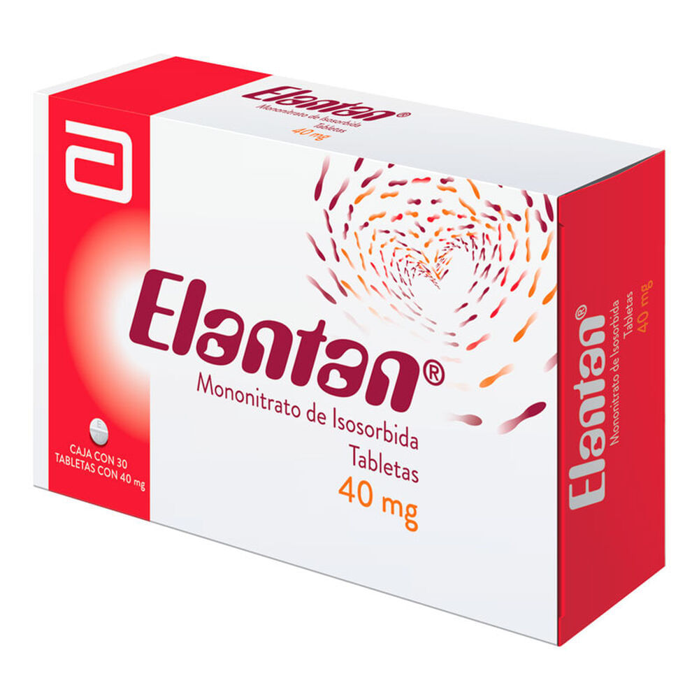 Elantan 40Mg Con 30 Tabletas (Mononitrato De Isosorbida)