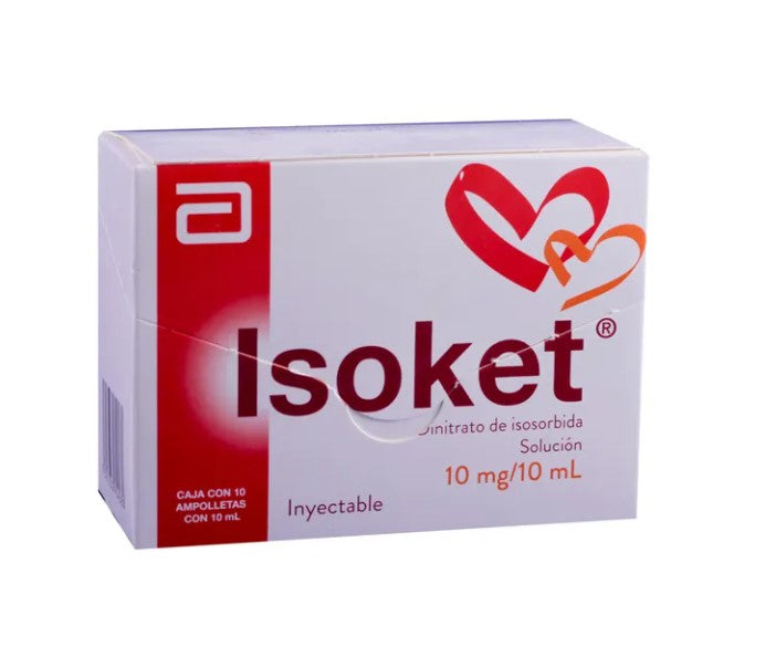 Isoket Solución 10 Mg/10 Ml (Dinitrato De Isosorbida)