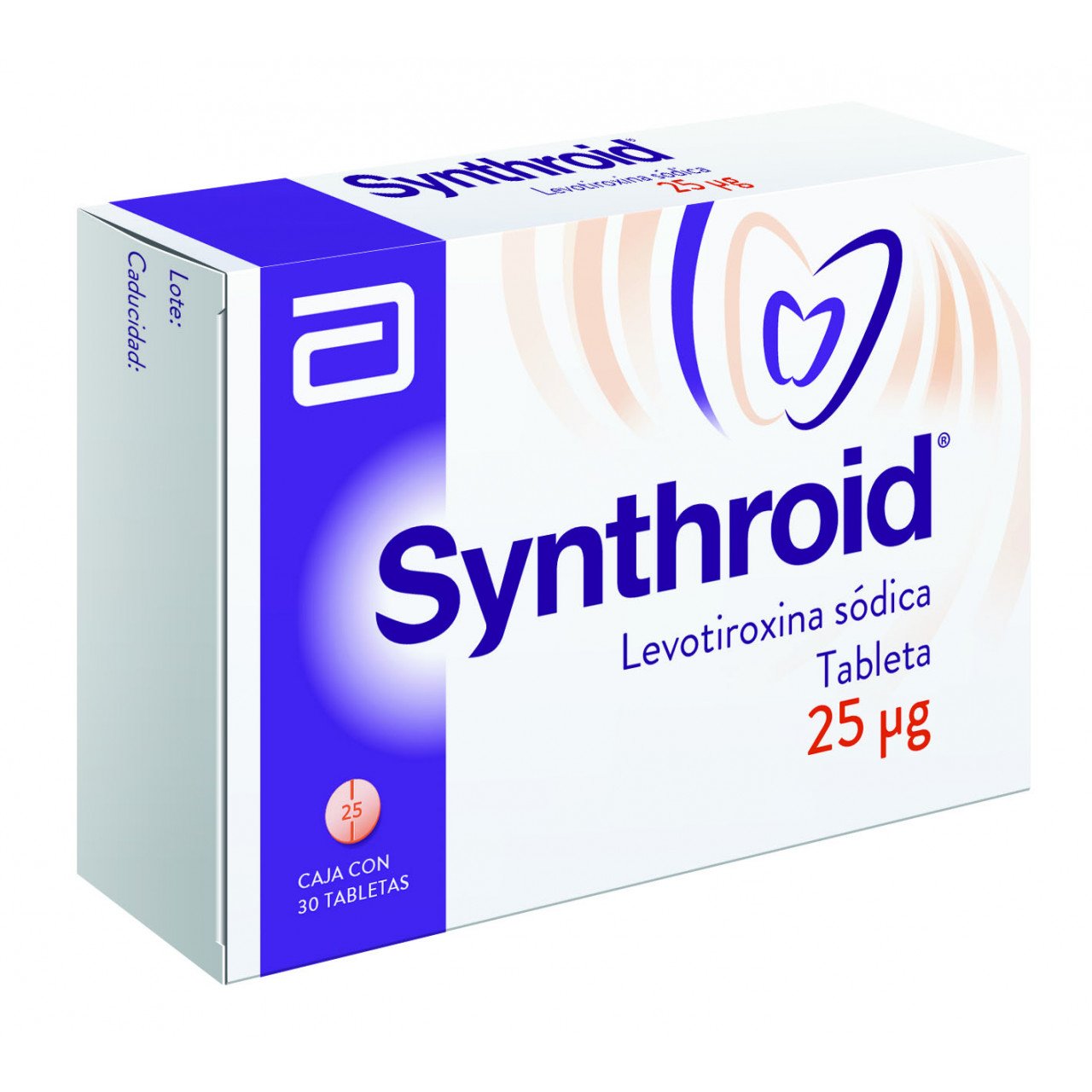 Synthroid 25Mcg Con 30 Tabletas (Levotiroxina Sodica)