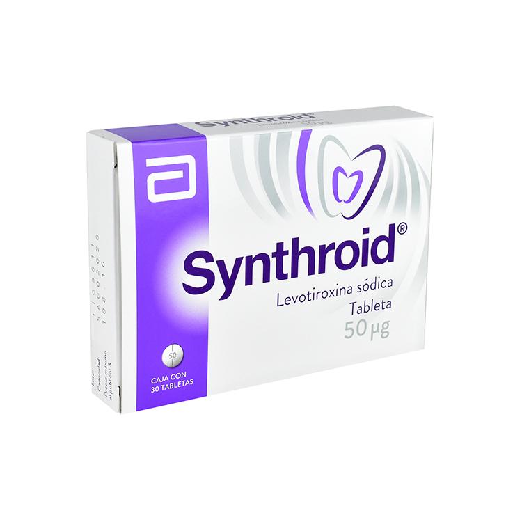 Synthroid 50Mcg Con 30 Tabletas (Levotiroxina Sodica)