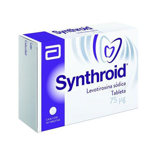 Synthroid 75Mcg Con 30 Tabletas (Levotiroxina Sodica)