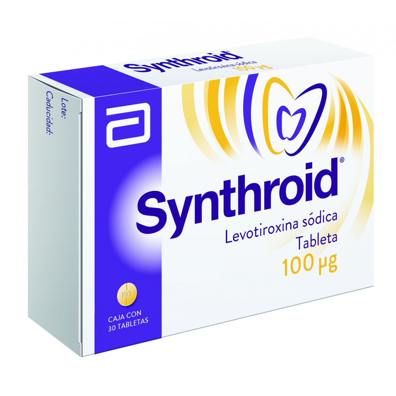 Synthroid 100Mcg Con 30 Tabletas (Levotiroxina Sodica)