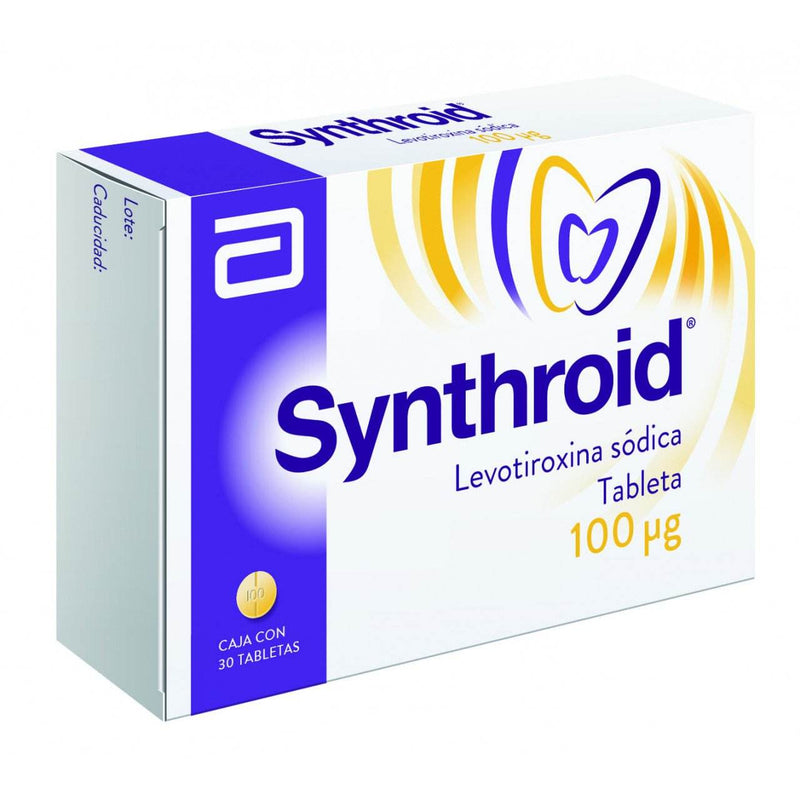 Synthroid 100Mcg Con 30 Tabletas (Levotiroxina Sodica) - WeCare Pharma