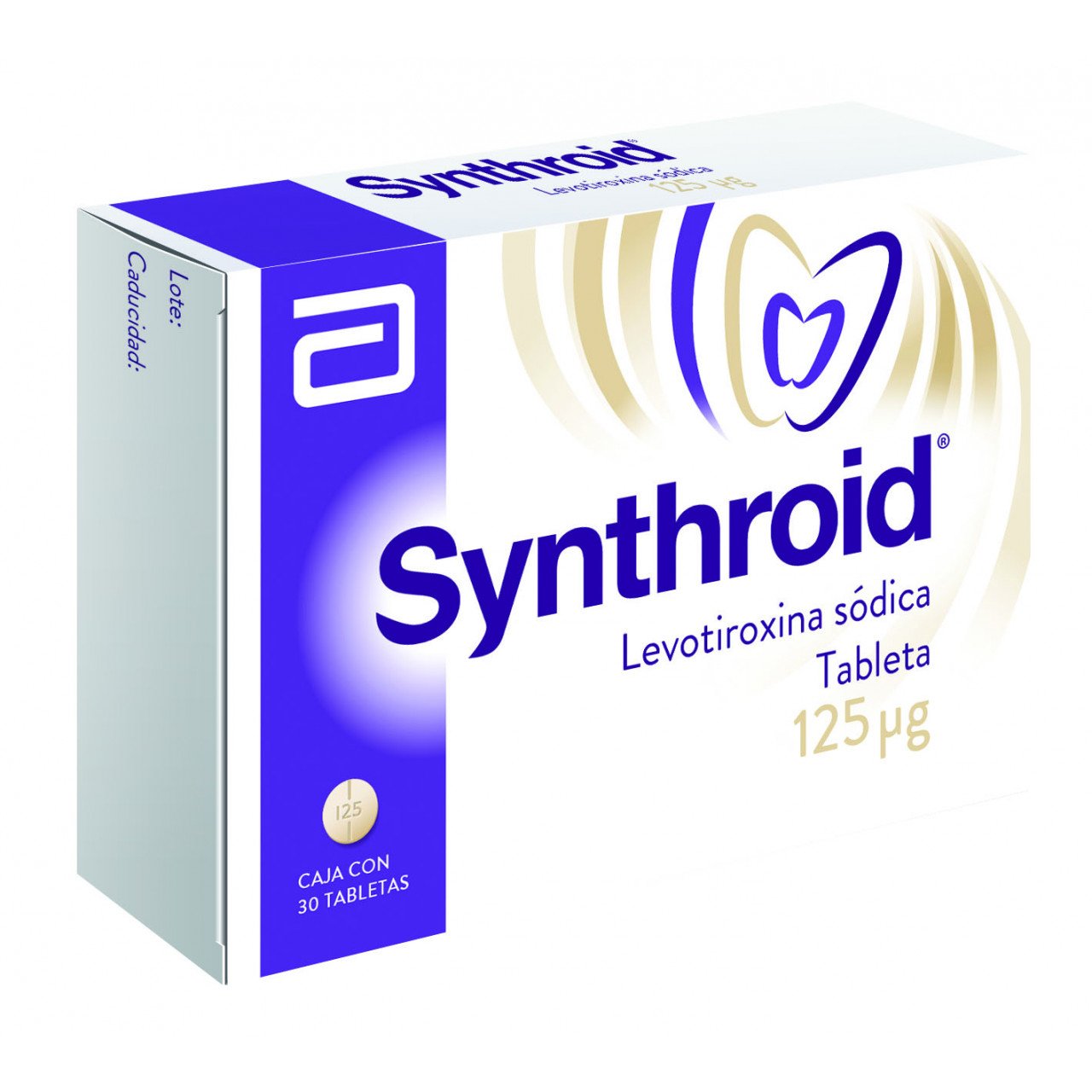 Synthroid 125Mcg Con 30 Tabletas (Levotiroxina Sodica)