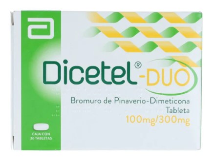 Dicetel Duo 100Mg/300Mg Con 36 Tabletas (Bromuro De Pinaverio/Dimeticona)