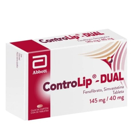 Controlip Dual 145Mg/40Mg Con 30 Tabletas (Fenobibrato/Simvastatina)