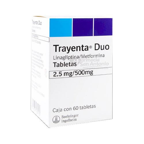 Trayenta Duo 2.5Mg/500Mg Con 60 Tabletas (Linagliptina/Metformina)