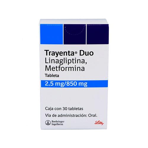 Trayenta Duo 2.5Mg/850Mg Con 30 Tabletas (Linagliptina/Metformina)