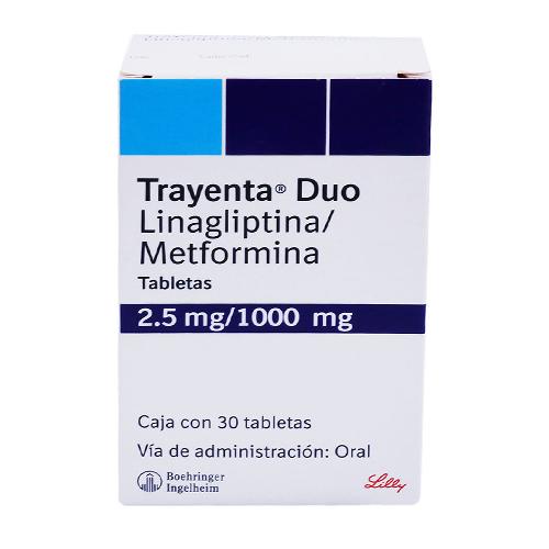 Trayenta Duo 2.5Mg/1000Mg Con 30 Tabletas (Linagliptina/Metformina)