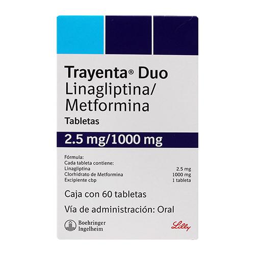 Trayenta Duo 2.5Mg/1000Mg Con 60 Tabletas (Linagliptina/Metformina)