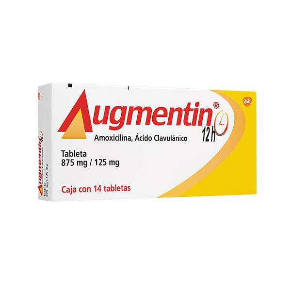 Augmentin 12H 875Mg/125Mg Con 14 Tabletas (Amoxicilina/Clavulanato)