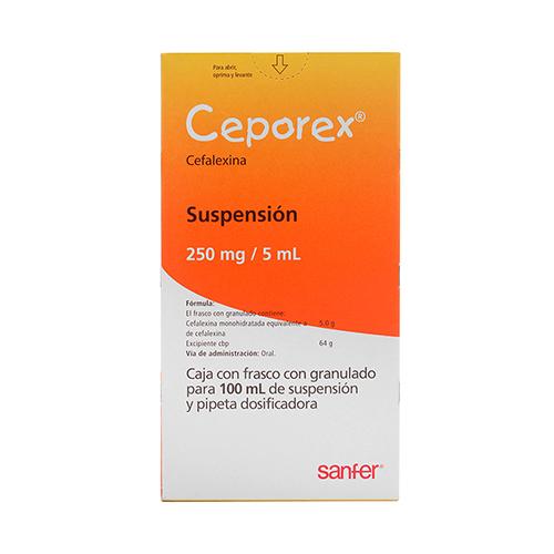 Ceporex Suspensión 250Mg 100Ml (Cefalexina)