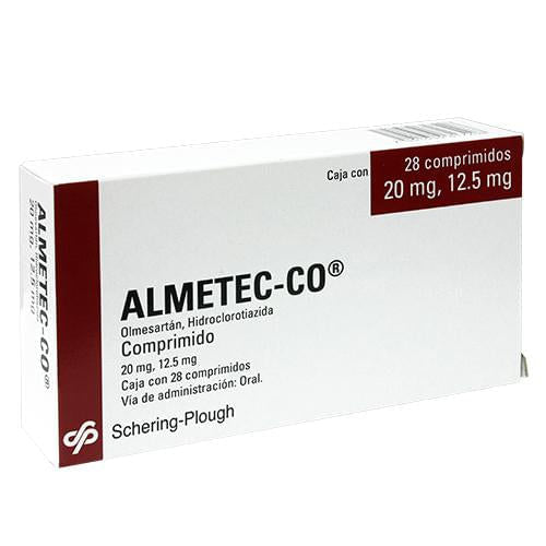 Almetec-Co 20Mg/12.5Mg Con 28 Tabletas (Olmesartan/Hidroclorotiazida)