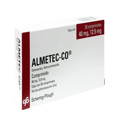 Almetec-Co 40Mg/12.5Mg Con 28 Tabletas (Olmesartan/Hidroclorotiazida)