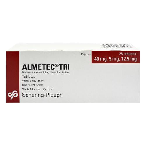 Almetec Tri 40Mg/5Mg/12.5Mg Con 28 Tabletas (Olmesartan/Amlodipino/Hidroclorotiazida)