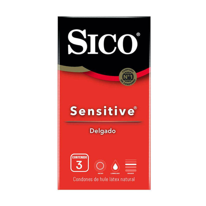 Condón Sico Sensitive Delgado Con 3 - WeCare Pharma