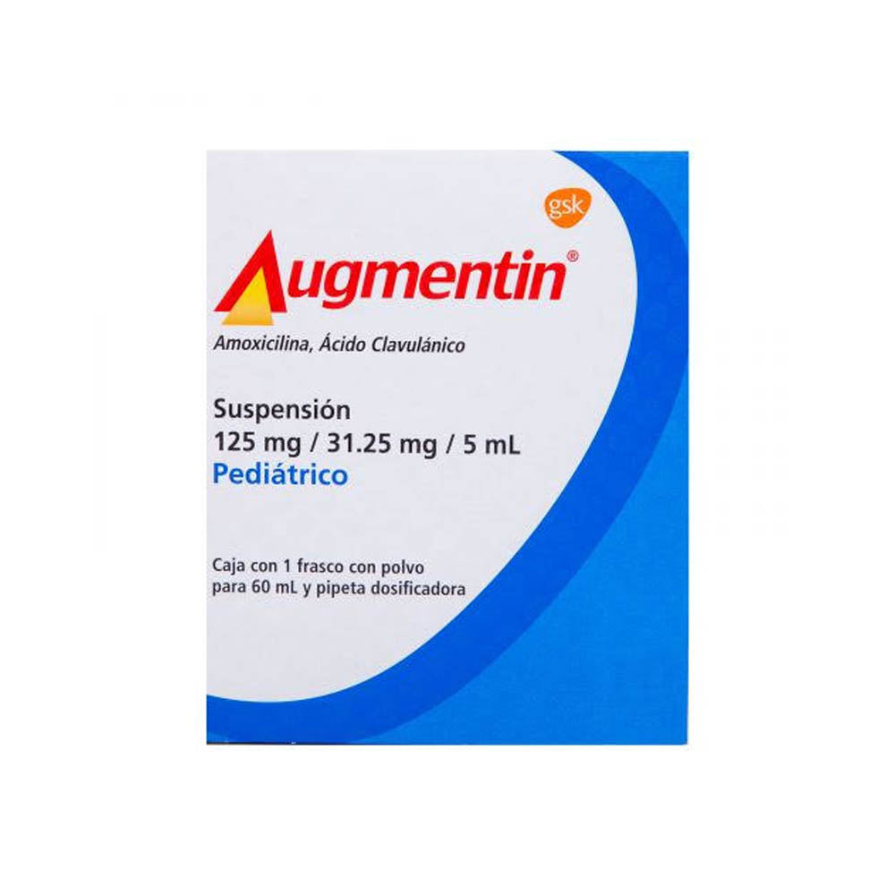 Augmentin Pediatrico Suspensión 125Mg/31.25Mg/5Ml 60Ml (Amoxicilina/Clavulanato)