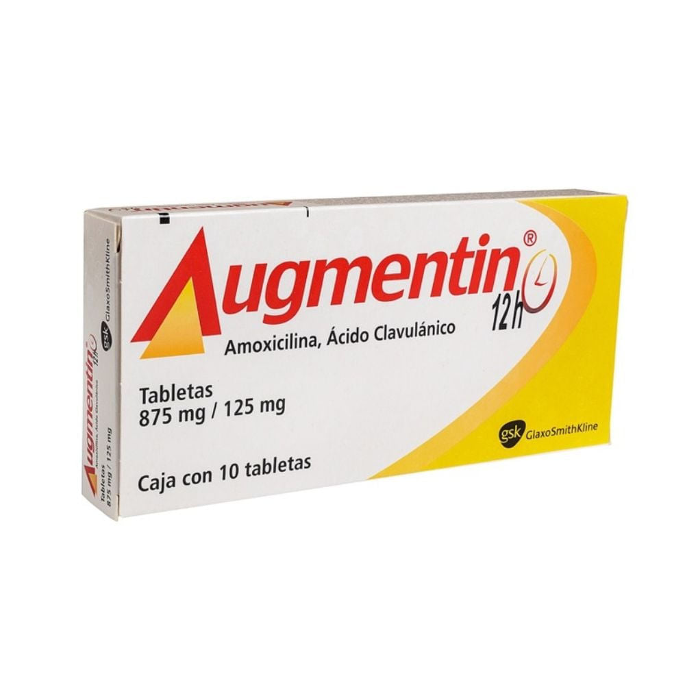 Augmentin 12H 875Mg/125Mg Con 10 Tabletas (Amoxicilina/Clavulanato)