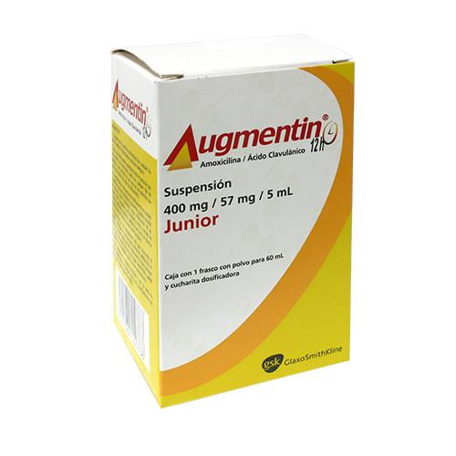 Augmentin 12H Jr Suspensión 400Mg/57Mg/5Ml 60Ml (Amoxicilina/Clavulanato)