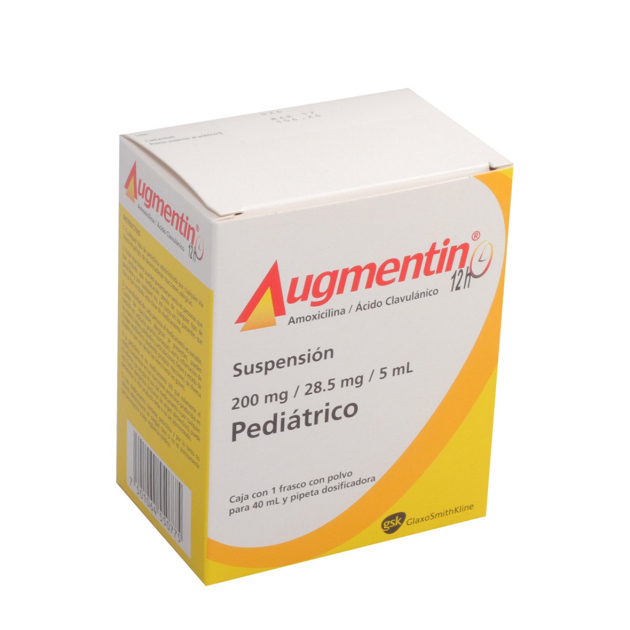 Augmentin 12H Ped Suspensión 200Mg/28.5Mg/5Ml 40Ml (Amoxicilina/Clavulanato)