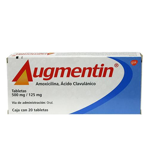 Augmentin 500/125Mg Con 20 Tabletas (Amoxicilina/Clavulanato)