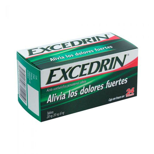 Excedrin 250Mg/250Mg/65Mg Con 24 Tabletas (Ácido Acetilsalicilico/Paracetamol/Cafeina) - WeCare Pharma