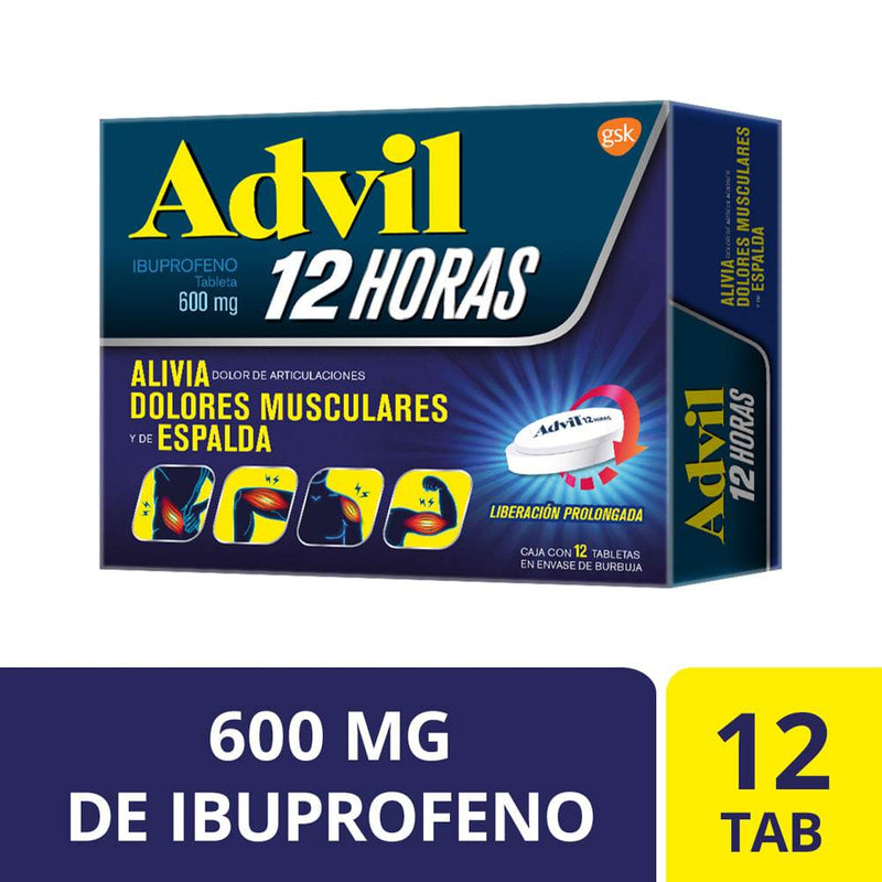 Advil 12H 600Mg Con 12 Tabletas (Ibuprofeno) - WeCare Pharma