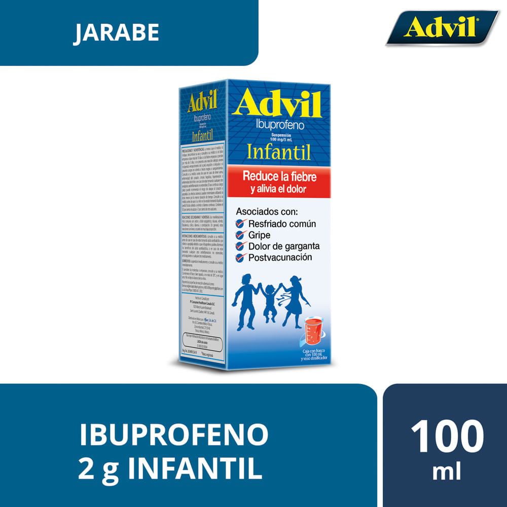 Advil Infantil Suspensión 100Mg/5Ml 100Ml (Ibuprofeno)