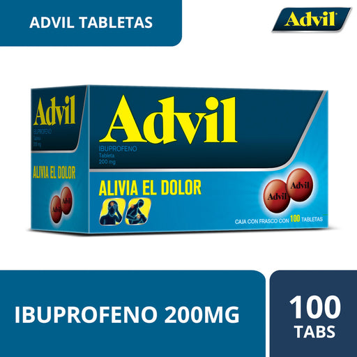 Advil 200Mg Con 100 Tabletas (Ibuprofeno)