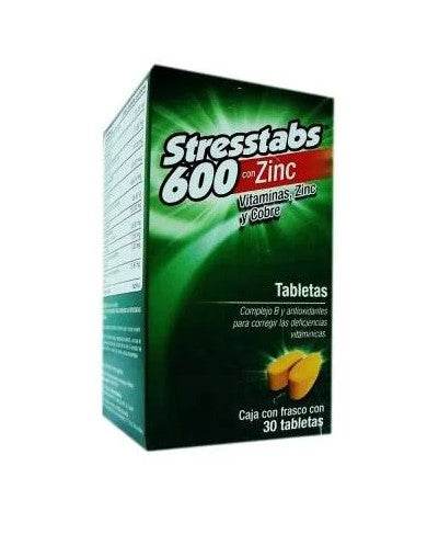 Stresstabs 600 + Zinc Con 30 Tabletas (Vitaminas) - WeCare Pharma