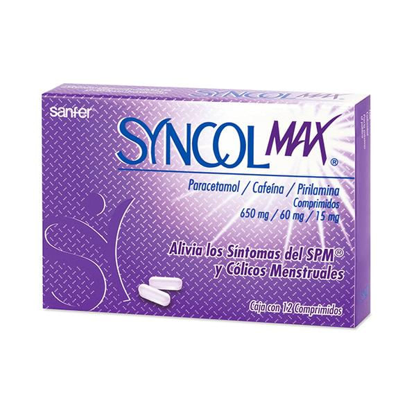 Syncol Max 650Mg/60/15Mg Con 12 Comprimidos (Paracetamol/Cafeina/Pirilamina)