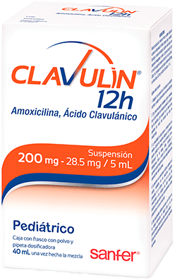 Clavulin 12H Suspensión 200Mg/28.5Mg/5Ml 40Ml (Amoxicilina/Acido Clavulanico)