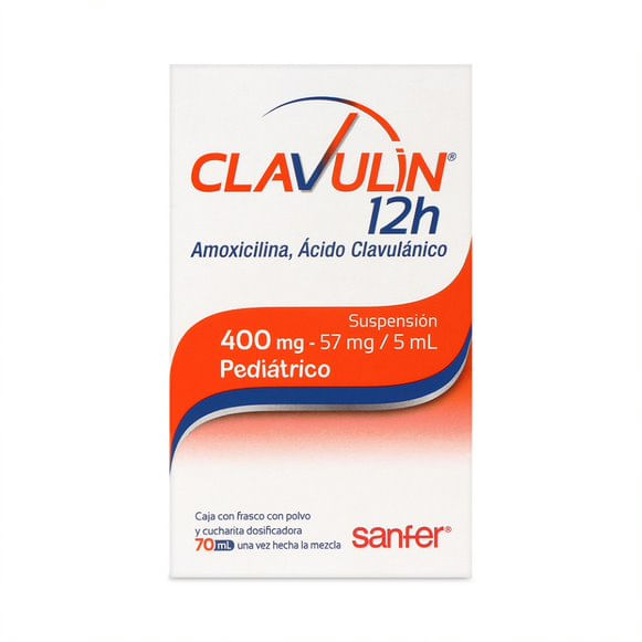 Clavulin 12H Suspensión 400Mg/57Mg/5Ml 70Ml (Amoxicilina/Acido Clavulanico)