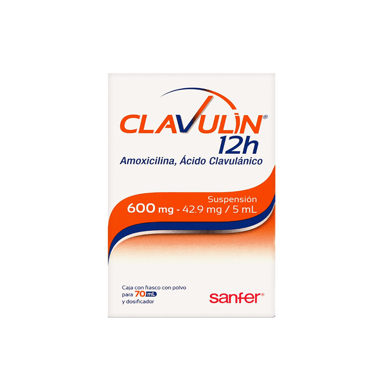 Clavulin 12H Suspensión 600Mg/42.9Mg/5Ml 70Ml (Amoxicilina/Acido Clavulanico)